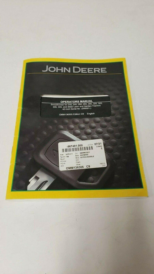USED - John Deere Owner's Manual - OMM136305