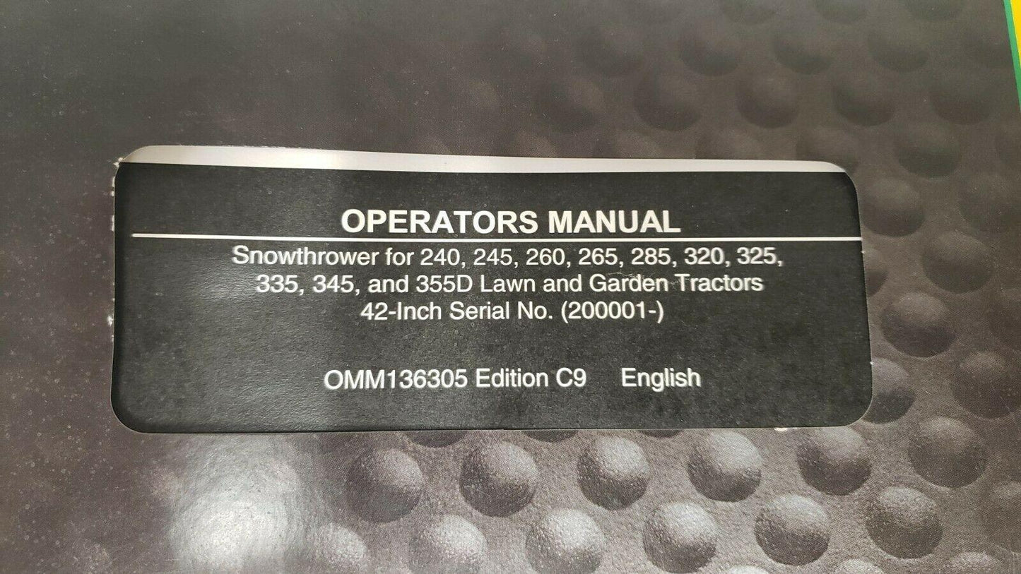 USED - John Deere Owner's Manual - OMM136305